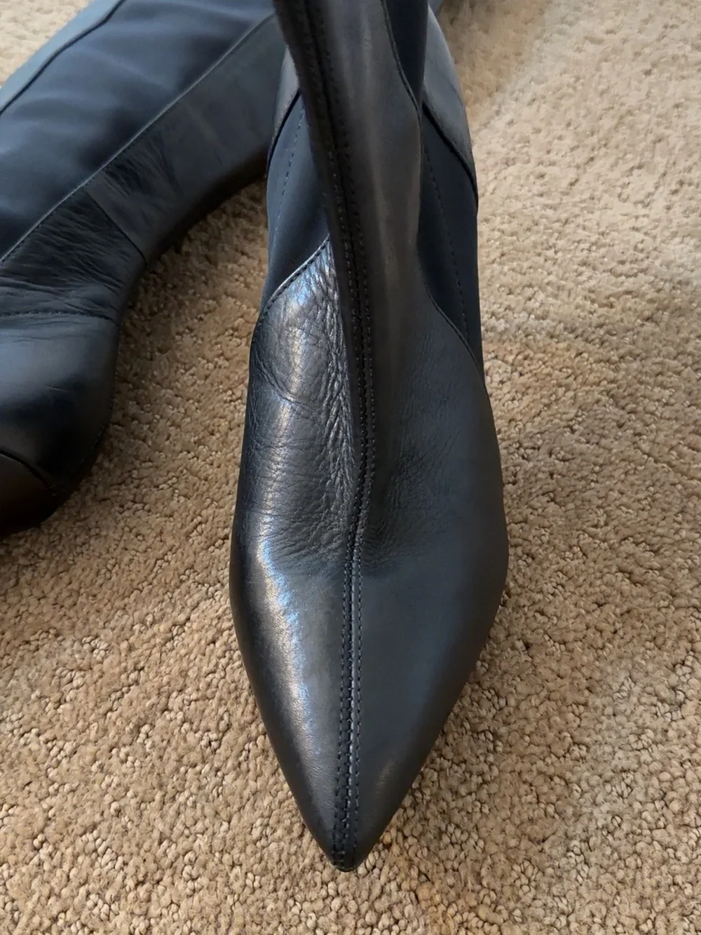 AREZZO Over-the-Knee Black Pointed-Toe Stiletto Boots